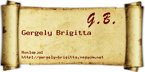 Gergely Brigitta névjegykártya